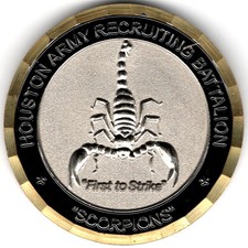 US Army Houston Recruiting Battalion Scorpions Challenge Coin First to Strike