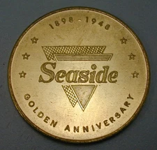 Old Original Gold Coin 50th Year "SEASIDE OIL COMPANY" 1898 to 1948  Very Rare