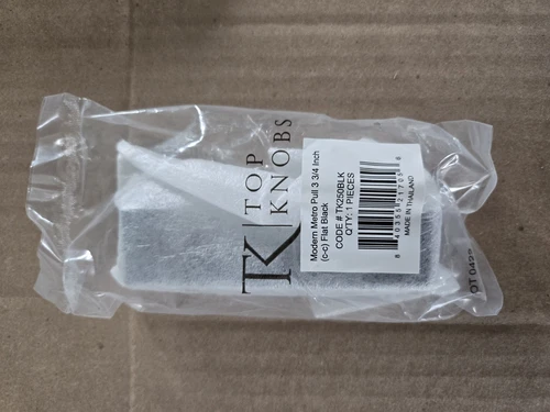 Top Knobs TK250 BLK Modern Metro Pull 3 3/4" (c-c) Flat Black - Picture 2 of 2