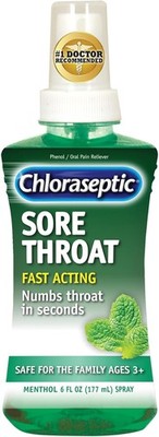 Chloraseptic Sore Throat Spray  Menthol Flavor - 6 fl oz. 03/2026