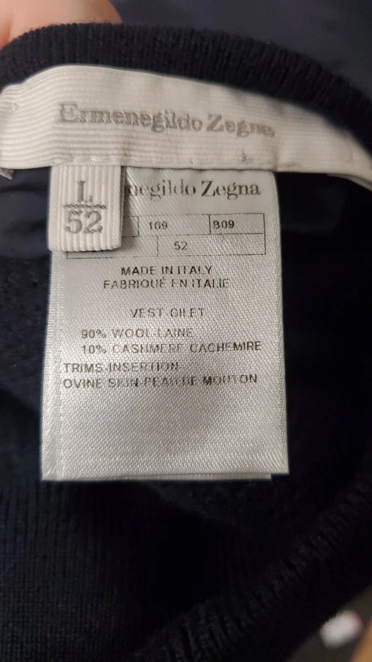 Chaleco Chaleco Ermenegildo Zegna Reversible Lana Cachemira Nylon Para Hombres L Cremallera Completa Foto 3 de 4