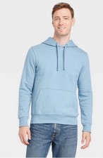 Goodfellow  Co Ultra Soft Core Fleece Mens Pullover Hoodie Light Blue Sz M