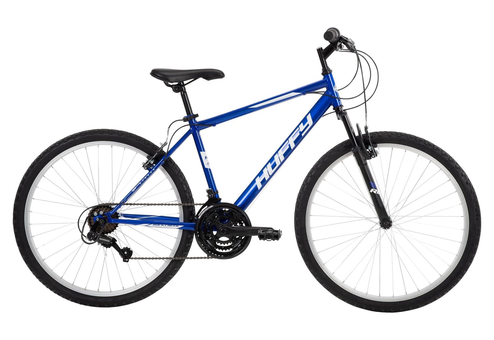 Huffy 26 Inch Rock Creek Mountain Bike 18 Speed Adult Men Bl