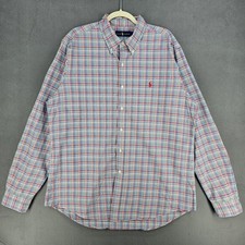 Ralph Lauren Shirt Mens XL Blue Plaid Button Down Long Sleeve Cotton Casual