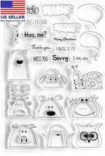 1Pc Hello Best Friend Giraffe Snail Cartoon Clear Stamps for Card Making Decorat