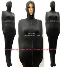 Unisex Sleeping Bag Black Spandex Mummy Suit Costumes Full Bodysuit Outfit F038