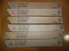 RICOH MP C5502 TONER PRINT CARTRIDGES LOT OF 6 NOS SEALED GENUINE 3-M 2-Y 1-C