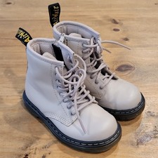 Dr. Martens Zavala T Toddler Girls Boots Size 8 US Taupe Leather Side Zip Combat