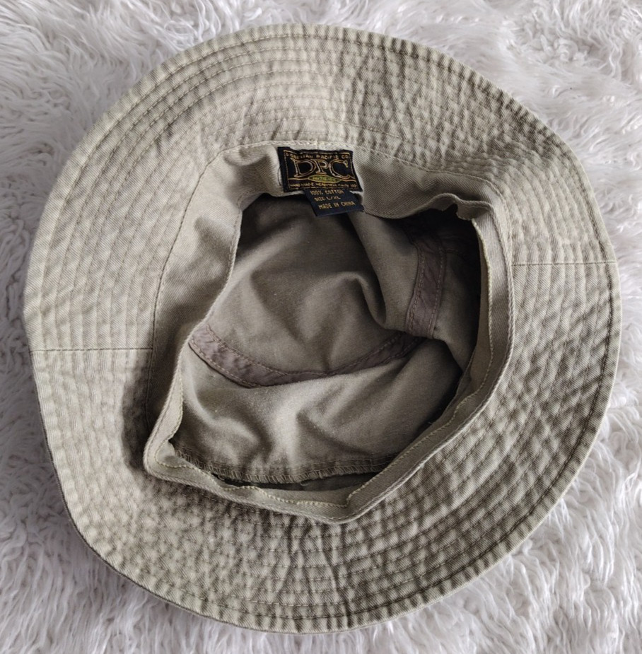 Dorfman Pacific Sz. L/XL 100% Cotton Headwear DPC Green Khaki Bucket Fishing Hat