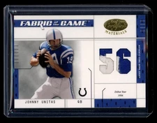 2003 Leaf Certified Johnny Unitas Fabric Game Used Prime Dual Patch Jsy # 19/56