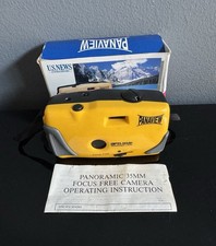 NEW VTG Panoramic Camera Focus Free 35mm Film Wide Lens Yellow In Box w Manual