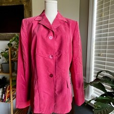 Vintage 90s Pink Blazer Square Pockets Pink Buttons Size Large