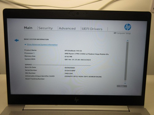 Hauptplatine HP ELITEBOOK 745 G5 6050A2945701 RYZEN 3 PRO 2300U L21936-601 - Afbeelding 4 van 4