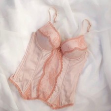 Victoria's Secret Vintage Angels bustier corset top pastel pink