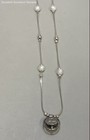 17" Sterling Silver Station Necklace with Pearl-like Gems — photo 4