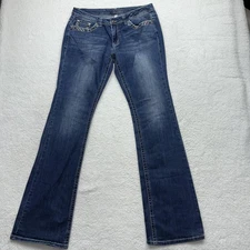 Shyanne Jeans Womens 29 Long Blue Bootcut Stretch Embroidered Rhinestone Western