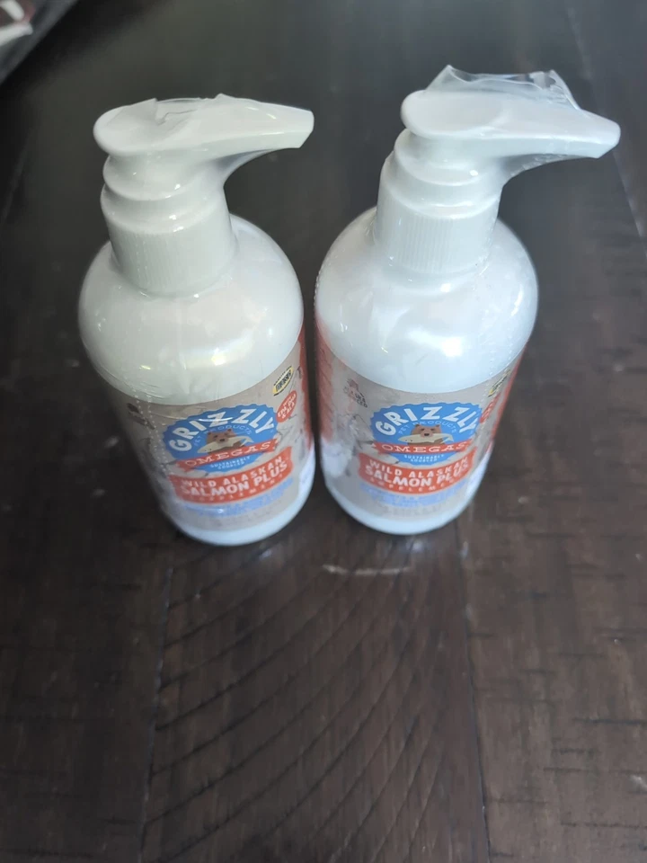 Lot Of 2 Grizzly Wild Alaskan Salmon Oil Dog Food Supplement Omega 3, 8 oz - Image 3 of 4