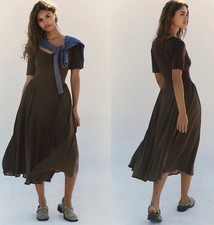 Free People Small Brown Talia Midi Dress NWT