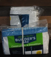 Halsted Heavy Duty Builders Bag Plastic Open Top Garbage Can  - 3 bags