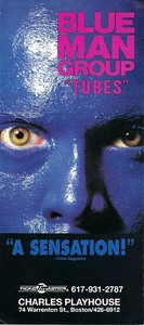 Blue Man Group "Tubes" Herald Flyer Ad, Charles Playhouse, Boston, MA., 1995