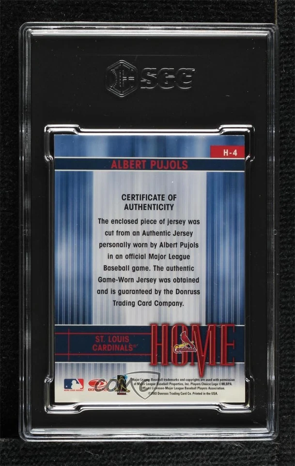2004 Leaf Home/Away Jerseys Albert Pujols #H-4 SGC 9 MINT - Image 2 of 2