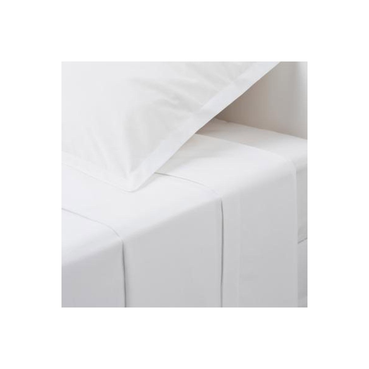 Drap plat blanc 240x290cm Intérieur en pur coton pour lit deux personnes