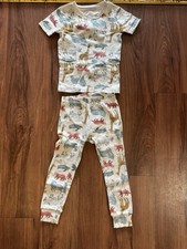 Carter's Ivory Kids Pajama Set with Blue, Red Tan Animal Print Size 3T