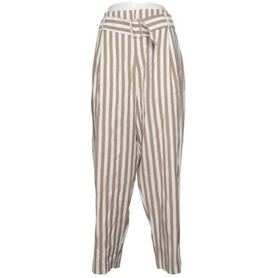 H&M, Hose, Größe: 44, Beige/Mehrfarbig, Viskose/Polyester, Streifen, Damen #OTB