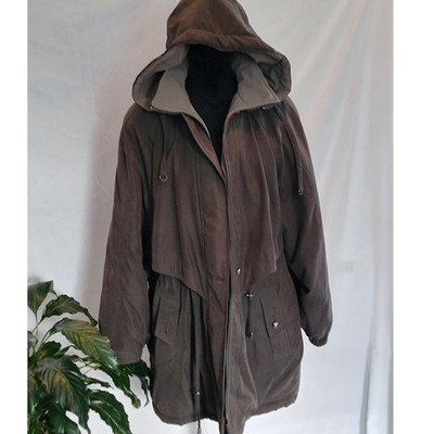 F.S.L. Collection Brown Hooded Parka Jacket DuPont Thermolite Plus XL Womens