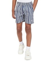 BARBOUR Youth Boy's Deckham Swim Shorts- Size Small 6/7 Navy Blue Stripes