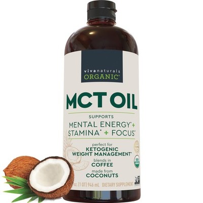 Organic MCT Oil, 32 fl oz   MCT Oil for Coffee, Organic, Non-GMO, Paleo Certi...