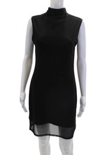 AFRM Womens Mesh Sleeveless Mock Neck Cutout Bodycon Dress Black Size M
