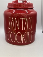 Rae Dunn Santa's Cookies Red Christmas Canister Cookie Jar 181