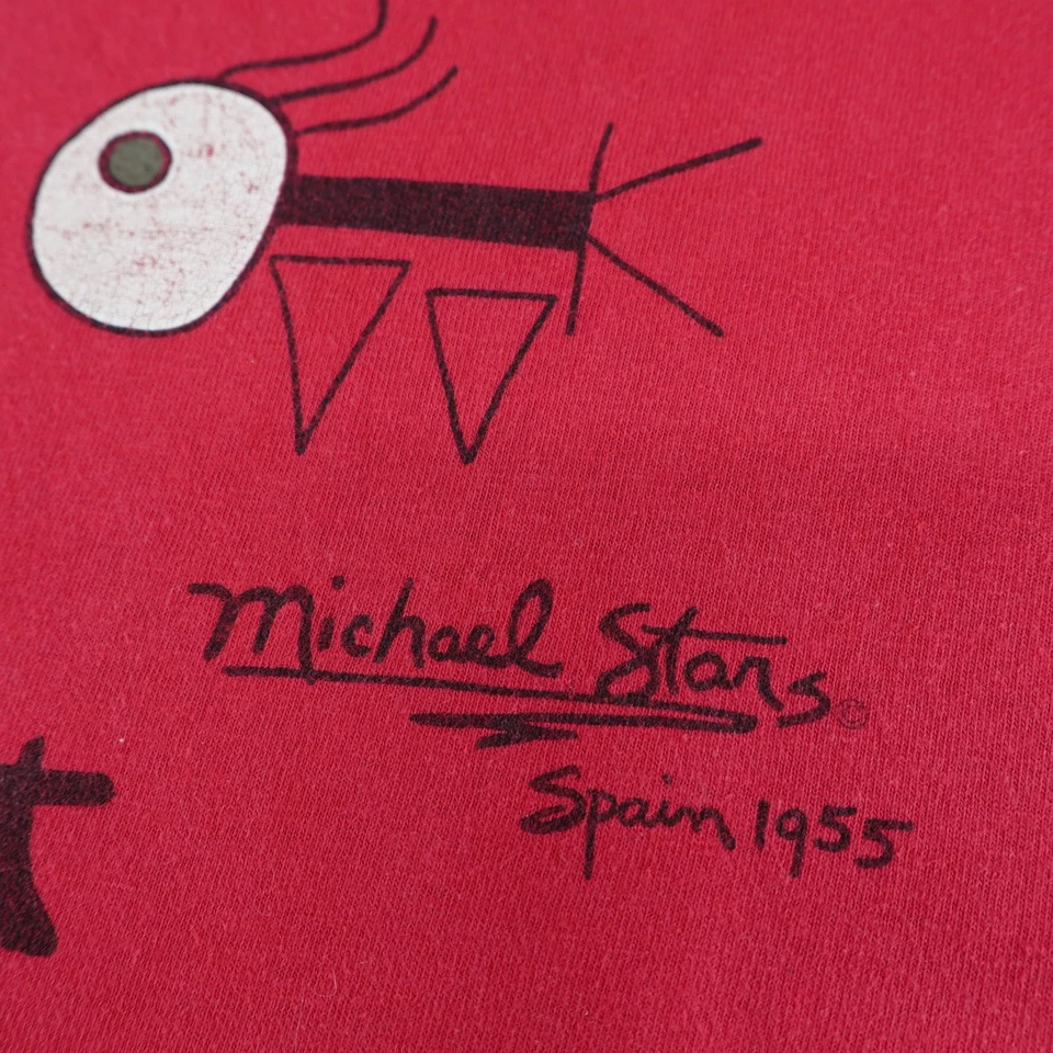 Camisa Ibiza De Colección Para Hombre Mediana Roja Arte Funky Retro Michael Estrellas Años 90 España Foto 3 de 4