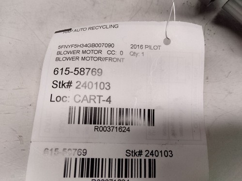 Blower Motor Mounted Right Hand Dash Front Cabin Fits 14-20 MDX 371624 - Foto 8 di 12