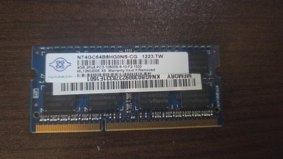 Nanya NT4GC64B8HB0NS-CG (4GB, PC3-10600 (DDR3-1333), DDR3 SDRAM, 1333 Mhz, SO...