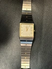Seiko Tank Watch Men 27mm Silver Dial Two Tone Rectangle 8620-5049