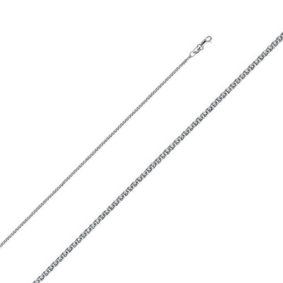 NEU 14K WEISSGOLD 025 (1,5 MM) FLACHE WEIZEN KETTE