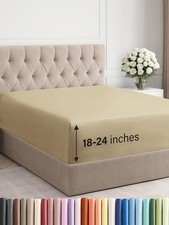 Extra Deep King Fitted Sheet - Hotel Luxury Single Fitted Sheet Only - Easily...