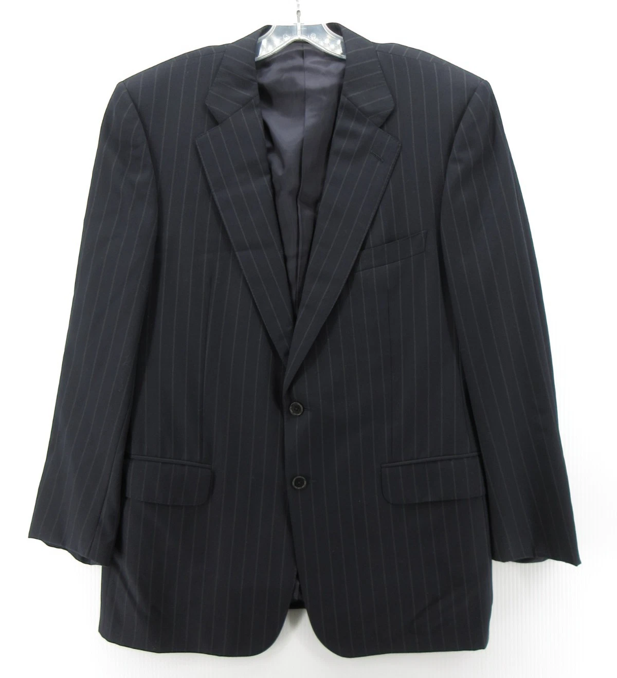 Ermenegildo Zegna Sport Coat Men 42 Blue Blazer Wool Super 100s Pinstripe Jacket