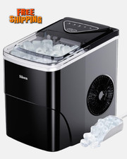 Ice Maker Silonn Countertop 9 Cubes Ready in 6 Mins 26lbs in 24Hrs Self-Cleaning