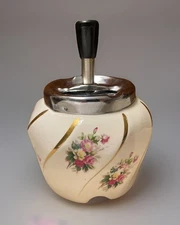 Vintage MCM Ceramic Ash Dumping Ashtray W/Music Box