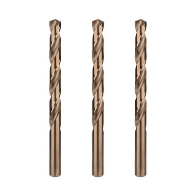 3 PCS 7/16 Inch Cobalt Drill Bit Set M35 Jobber Length Twist Hard Metal