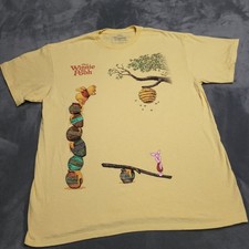 Walt Disney Winnie The Pooh Piglet Honey Bee Hive Large Yellow Shirt Hunney