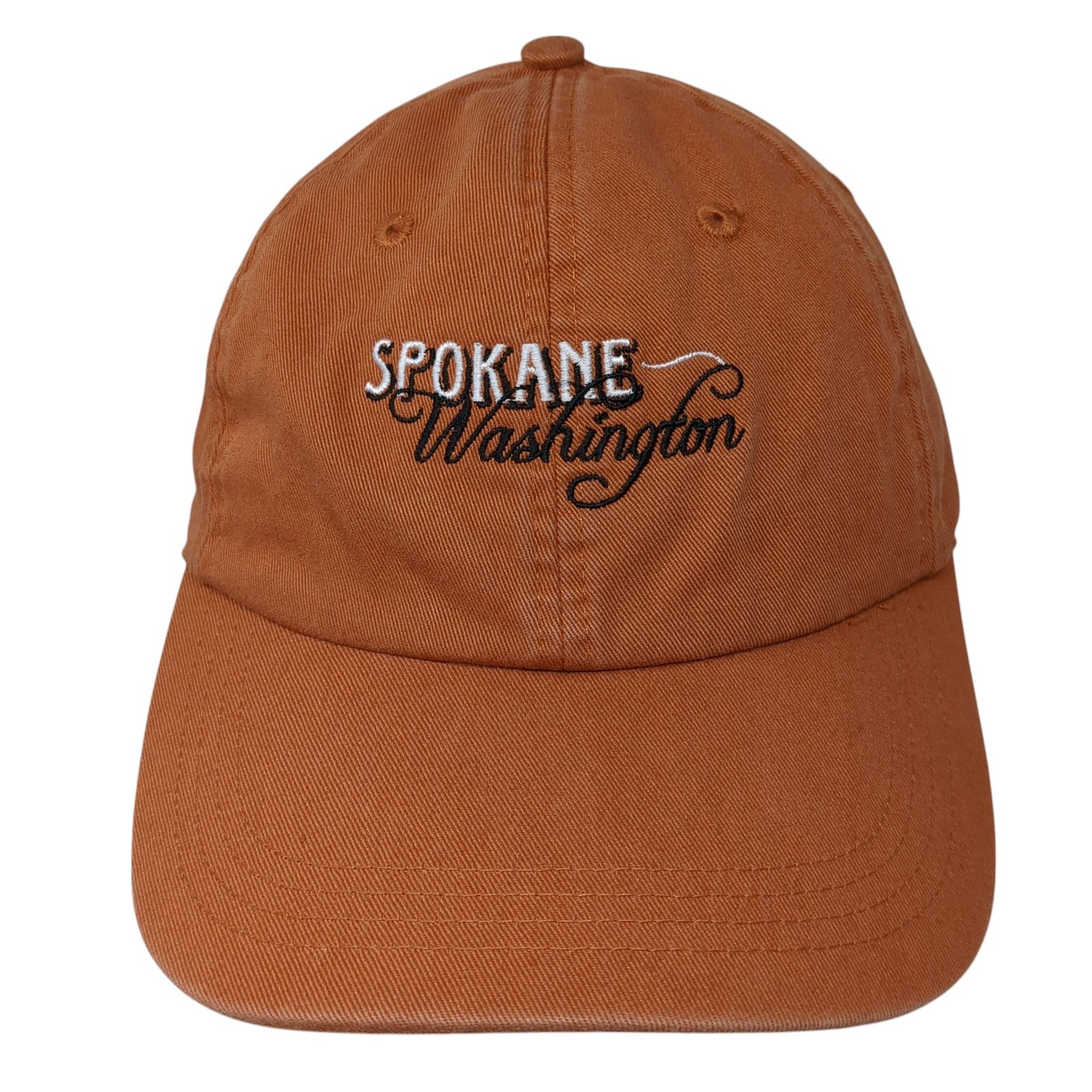 Spokane Washington Strapback Baseball Cap Brown O… - image 1