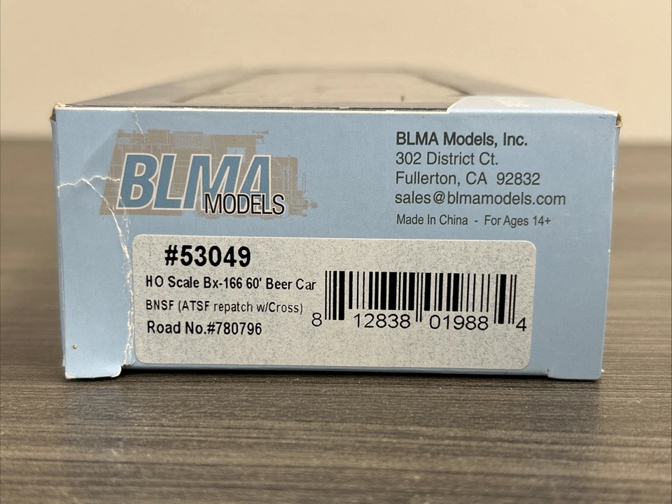 BLMA Models HO #53049 Bx-166 60’ Beer Car BNSF (ATSF Repatch) #780796 NOS! - Image 2 of 4