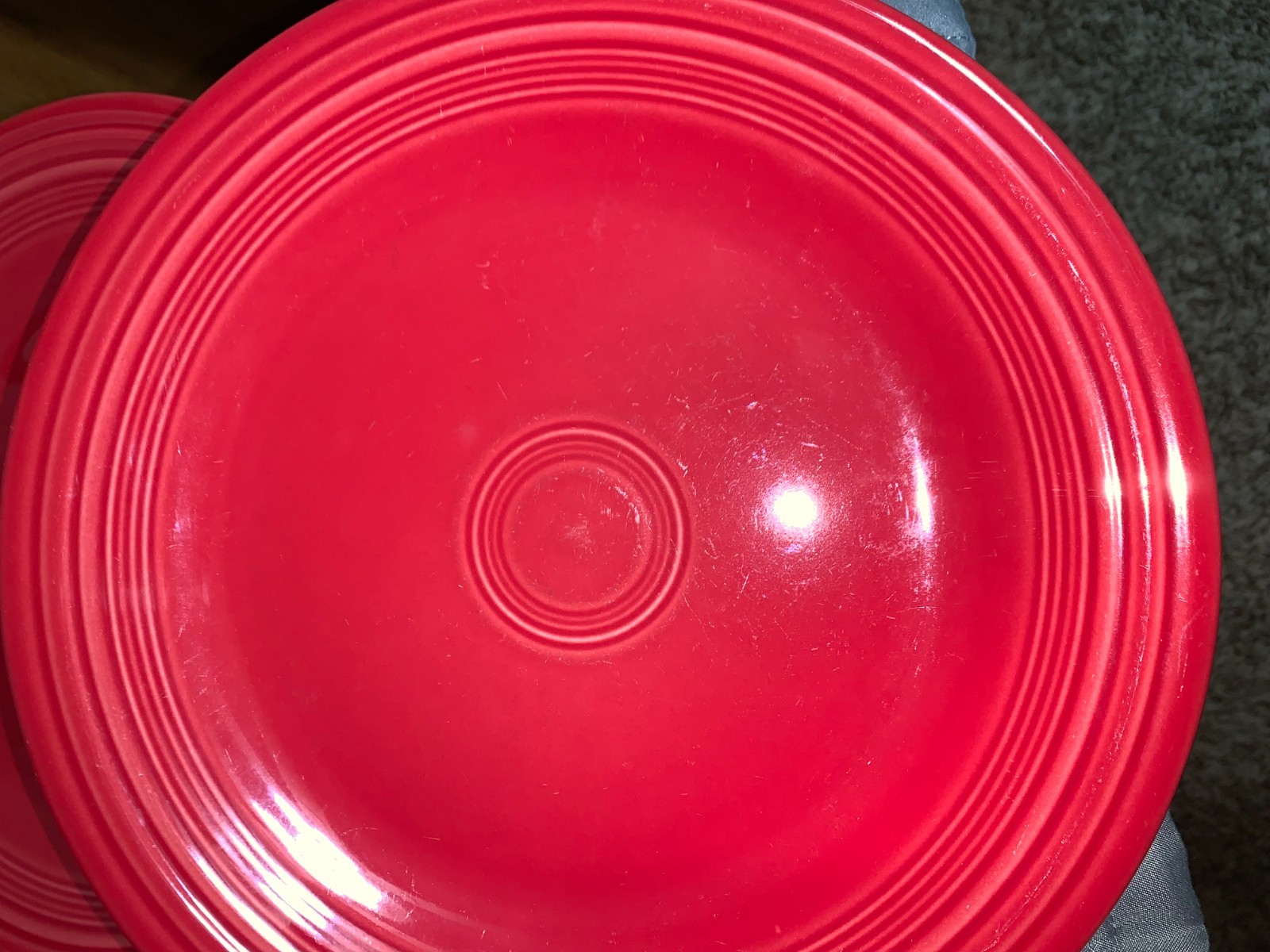 Fiesta Scarlet Red Set of 5 Fiesta ware 10.5” Dinner Plates Homer Laughlin Vtg