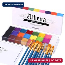 UCANBE Face Body Paint Set-Athena Painting Palette,10 Professional Artist Brush,
