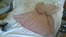 Nine West Size Large V-Neck Long Sleeve Dress Elastic Waist 2-Pockets Knee Leng