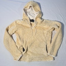 Mountain Hardwear Cream Fuzzy Teddy Pullover Hoodie, Medium, Cozy, Sherpa Style